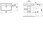 Laufen - Pro S Umyvadlo, 70x47 cm, 1 otvor pro baterii, s LCC, bílá H8109674001041