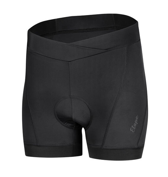 Dámské cyklistické kraťasy ETAPE SUNNY s vložkou, černá (protiskluzové silikonové zakončení nohavic Fit+TM, velikost XS)