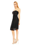 Společenské dámské šaty krajkové bez ramínek černé Černá MAYAADI XL
