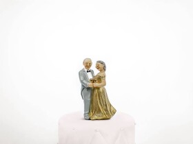 PartyDeco Svatební figurka Zlatá svatba