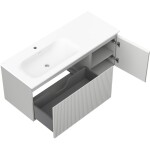 MEXEN/S - Rivel koupelnová skříňka 120 cm s umyvadlem Vela levá, 1S, 1D, reliéf, šedá mat/bílá mat 91A23-12047-3-BBFF62-W23L01