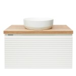 Koupelnová skříňka pod umyvadlo Naturel Savona 98x43x44,8 cm bílá lesk, deska dub halifax SAVONA100BIDDH SAVONA100BIDDH