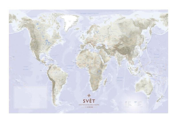 Svět - Cestovatelská mapa na desce 1:35 000 000