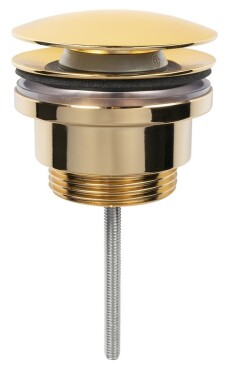SAPHO - Umyvadlová výpust 5/4“, click-clack, velká zátka, 5-65, zlato CV1110G