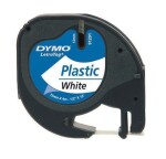 Dymo originální páska do tiskárny štítků 12mm x 4m / černý tisk / bílý podklad / LetraTag plastová páska (S0721660)