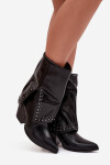 Kovbojky s obráceným kotníkem a zdobením zateplené Černé Inessia 37