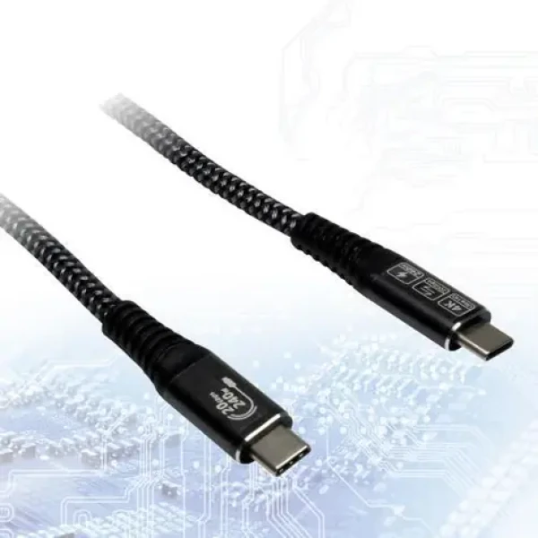 Inter-Tech USB-C 3.2 Gen 2x2 3 m černá / USB-C kabel / PD 240 W / 20 Gbit/s (88885672)