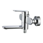 Mereo Vanová nástěnná baterie se sklopným ramínkem, Viana, bez příslušenství, 150 mm, chrom CBE90203