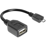 Delock USB 2.0 prodlužovací kabel plochý zahnutý [1x USB 2.0 zástrčka A - 1x USB 2.0 zásuvka A] 1.00 m černá oboustranně zapoji