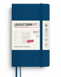 Týdenní plánovač Zápisník Indigo, Pocket A6 2027, Softcover, anglicky
