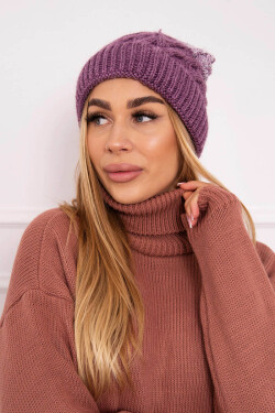 Fleecová čepice Ilona K218 fialová+bílá UNI