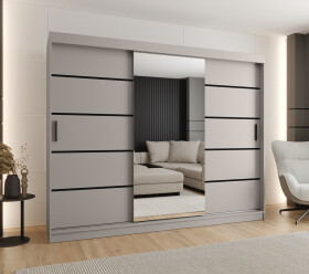 Šatní skříň Abi Rubino V2 Rozměry: 250 cm, Barva korpusu + barva dveří: Kašmír