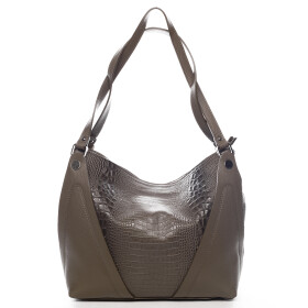 Módní dámská kožená kabelka s motivem krokodýla Ella zemitá