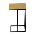 Odkládací stůl, MDF deska, dekor divoký dub, černý kov