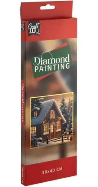 CRAFT ID Diamantové malování Zimní chaloupka 30x40cm