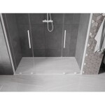 MEXEN/S - Velar L Duo posuvné sprchové dveře 200, transparent, bílá 871-200-003-02-20