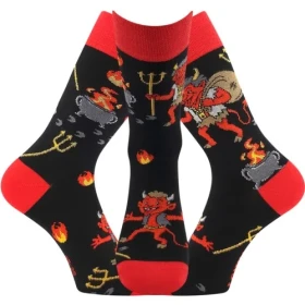 LONKA Ponožky unisex mikulášské TREPIFAJXL s obrázky ČERTŮ (3 páry) 35-38 126300