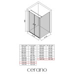 CERANO - Sprchový kout Antelo L - L/P - 6 mm - chrom, transparentní sklo - 112x100 - otočný CER-666649