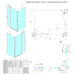 GELCO - LORO Obdélníkový sprchový kout 1100x800 čiré sklo, GN4611-GN3580 GN4611-GN3580