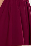 POLA Dámské šaty ve vínové bordó barvě volánky ve výstřihu 307-3