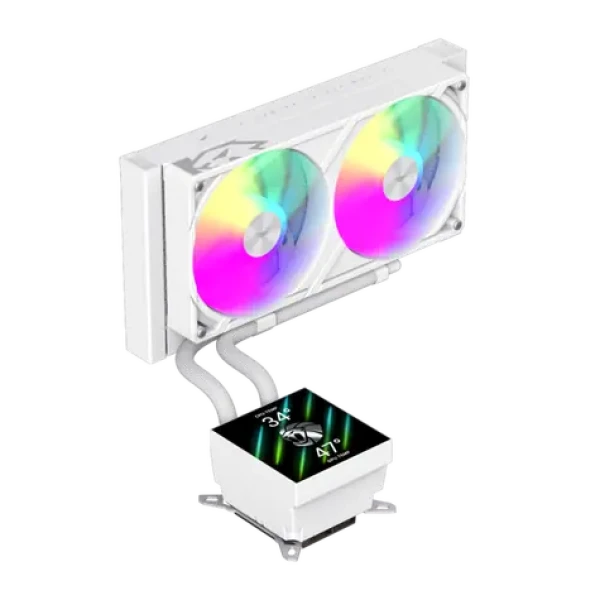 Gamemax GLACIER 240 LCD bílá / Chladič CPU / AIO vodní chlazení / 240 mm radiátor / LCD displej (GLACIER 240 LCD WH)