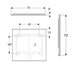 GEBERIT - Option Zrcadlo s LED osvětlením a vyhříváním, 75x70 cm, matná černá 502.782.14.1