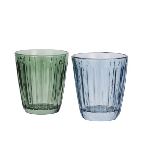 MADAM STOLTZ Sklenice Green/Blue 250 ml Modrá, modrá barva, zelená barva, sklo