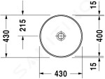 DURAVIT - Architec Umyvadlo bez přepadu, průměr 400 mm, WonderGliss, bílá 04634000001