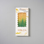 Dortové svíčky zeleno-žlutá se zlatem 6ks