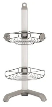 Simplehuman Nastavitelný set poliček a držáku do sprchy/ – rohový/ matná ocel/ elox.hliník (BT1064)