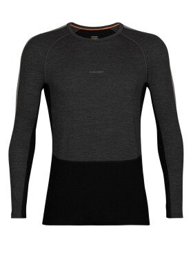 Pánské triko dlouhý rukáv ICEBREAKER Mens ZoneKnit™ 200 LS Crewe, Jet HTHR/Black/Metro HTHR/Cb velikost: S