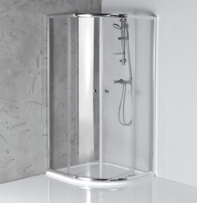 AQUALINE - ARLETA čtvrtkruhová sprchová zástěna 900x900, čiré sklo HLS900Y