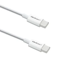Qoltec 52360 Kabel USB-C 2.0 (M) - USB-C 2.0 (M) 1.5m bílá / PD 60W / QC 3.0 (52360)