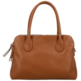 Módní dámská kožená kabelka do ruky Sawina, koňaková