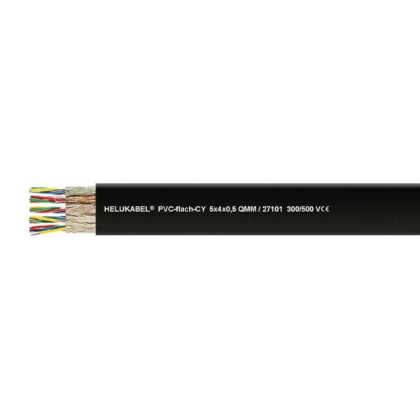 HELU PVC 27094-500 plochý kabel 4 G 2.5 mm², 500 m, černá
