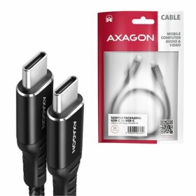 Axagon BUCM-CM10AB HQ USB-C USB-C, USB 2.0, PD 60W 3A, ALU, oplet, 1m, černý