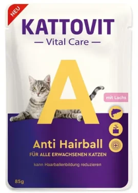 Kattovit Vital Care Anti Hairball losos 85 g / Kapsička pro kočky / Proti chuchvalcům srsti (393-78210)