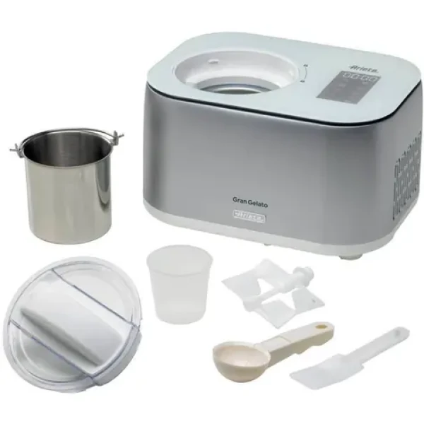 Ariete Gran Gelato 4in1 644 stříbrná / Zmrzlinovač / 1 l / kompresor / dotykový displej / 100 W (100002202276)
