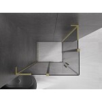 MEXEN/S - Velar L Duo sprchový kout, posuvné dveře 90 x 80, grafit, zlato kartáčovaná 871-090-080-02-43-55