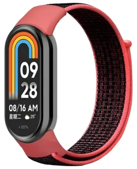 Beline NylonLoop Strap červeno-černá / Řemínek / pro Xiaomi Smart Band 8, 9, 10