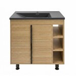 Koupelnová skříňka s černým umyvadlem Naturel Lucca 79x70x45 cm dub mat LUCCA80DU3ABKM LUCCA80DU3ABKM