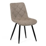 Židle jídelní, krémová látka, nohy černý kov