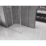MEXEN/S - Velar L sprchový kout, posuvné dveře 120 x 70, transparent, nikl kartáčovaný 871-120-070-03-97