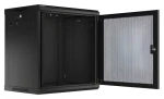 Lanberg Rack 12U/600x450 černá / Stojanový rozvaděč / 19" / Flat pack / Perforované dveře (WF01-6412-23B)