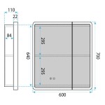 REA - Zrcadlová skříňka s LED osvětlením M1011-60 60x70 REA-M0100