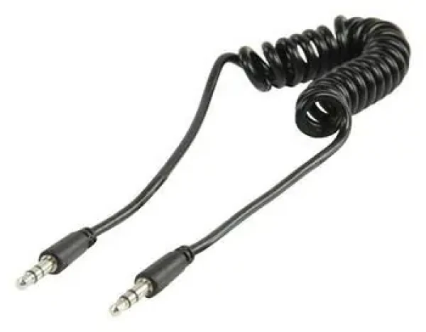 Valueline Audio kabel Jack 3,5 mm černý / Audio kabel / propojovací / spirálový / 1 m (VLMP22010B1.00)