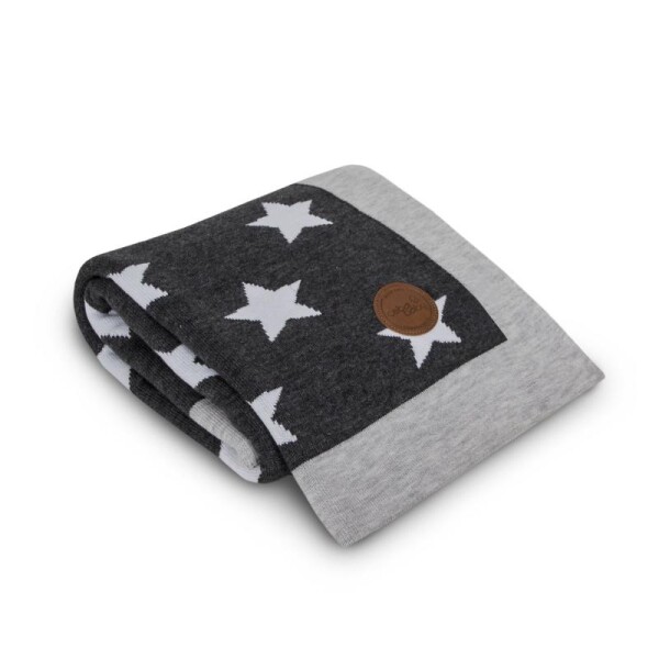Ceba baby Pletená deka v dárkovém krabičce Stars 90 x 90 cm - Grey