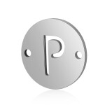 Mezidíl z titanové oceli - placička s písmenem A - Z - 12 x 12 x 0,8 mm - 1 ks Písmena: N