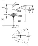 GROHE - Euroeco Páková dřezová baterie, chrom 32750000