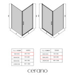 CERANO - Sprchový kout Porte L/P - 8 mm - černá matná, grafitové sklo - 90x70x195 - otočný CER-8050BD7493